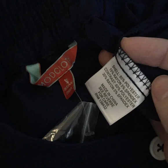 NWOT ModCloth Navy Blue White Trim Midi Skirt New - Picture 7 of 7